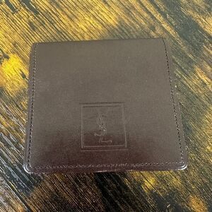 YSL Yves Saint Laurent Card Coin Holder Case Brown Leather‎
